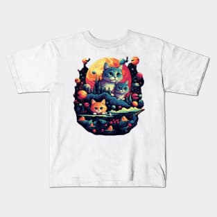 Cats surrealistic universe Kids T-Shirt